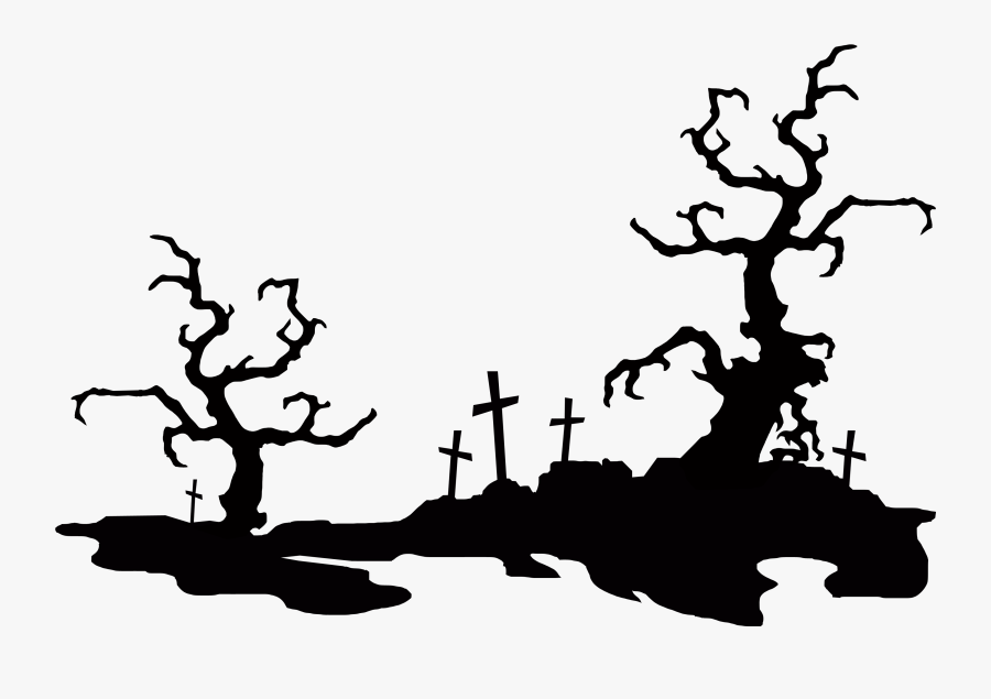 Horror Cemetery Png Download - Spooky Tree Clip Art, Transparent Clipart