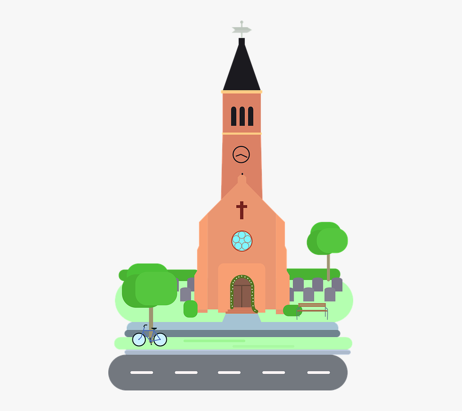 Church Chapel Religion Cemetery Bells Bell Tower Building - Nhà Thờ Png, Transparent Clipart