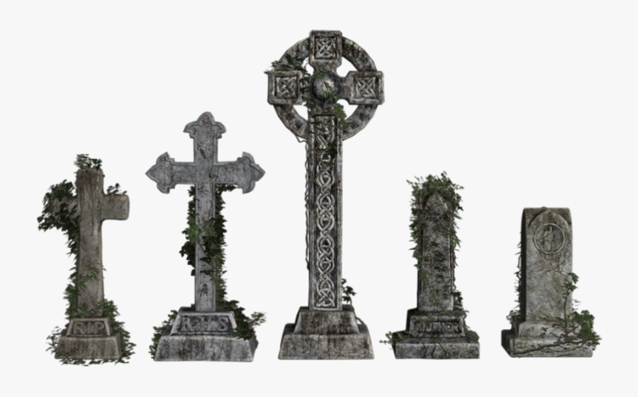 Ftestickers Cemetery Graveyard Creepy Horror - Cross Tombstone Png, Transparent Clipart