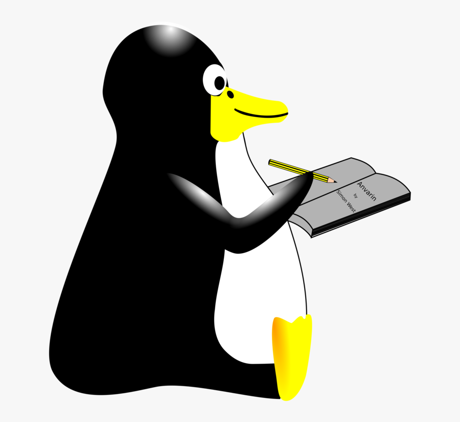 Penguin Writer Writing Author Computer Icons - Penguin As A Writer, Transparent Clipart
