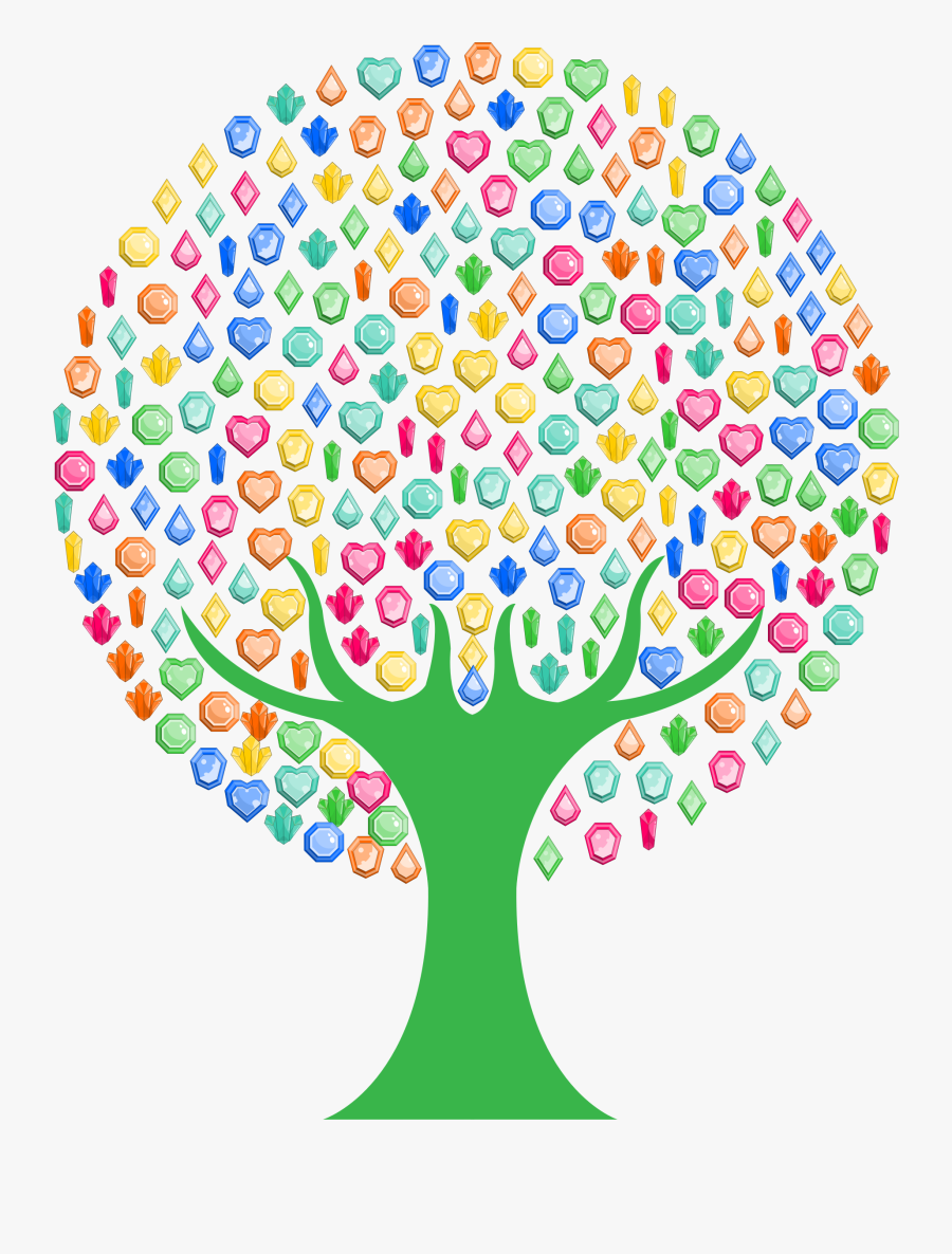 Gems Tree Big Image, Transparent Clipart