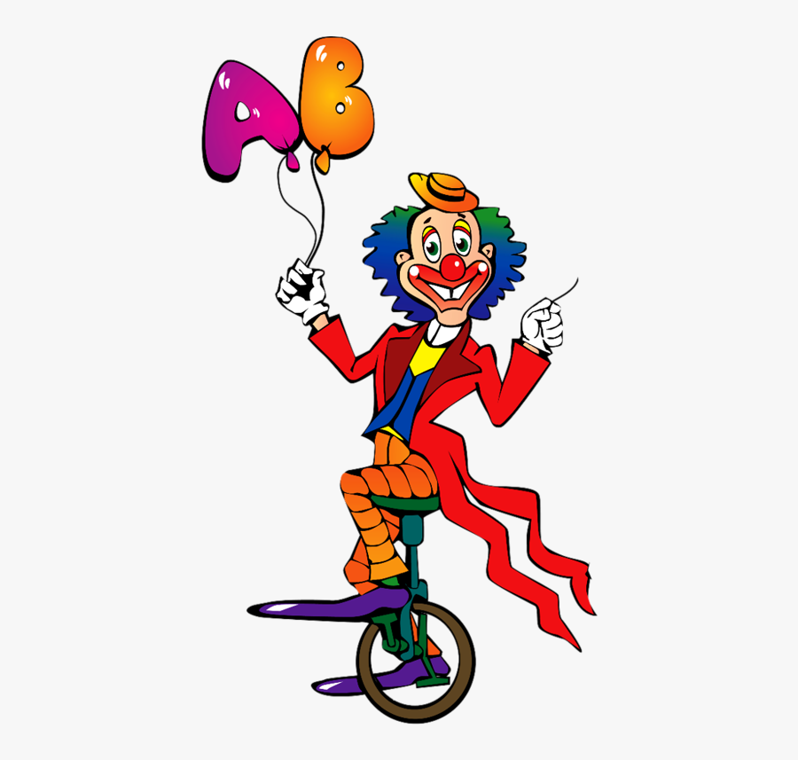 Transparent Cute Leprechaun Clipart - Clown On A Unicycle Png, Transparent Clipart