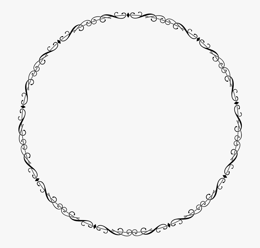 Line Art,jewellery,chain - Elegant Circle Frame Png, Transparent Clipart