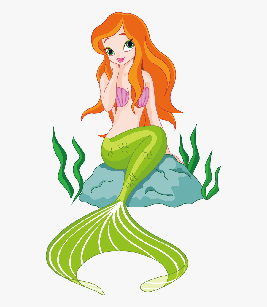 Beautiful Mermaid Cartoon, Transparent Clipart
