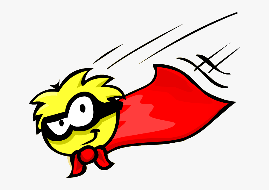Caped Super Puffle Yay - Club Penguin Puffle Superheroe, Transparent Clipart