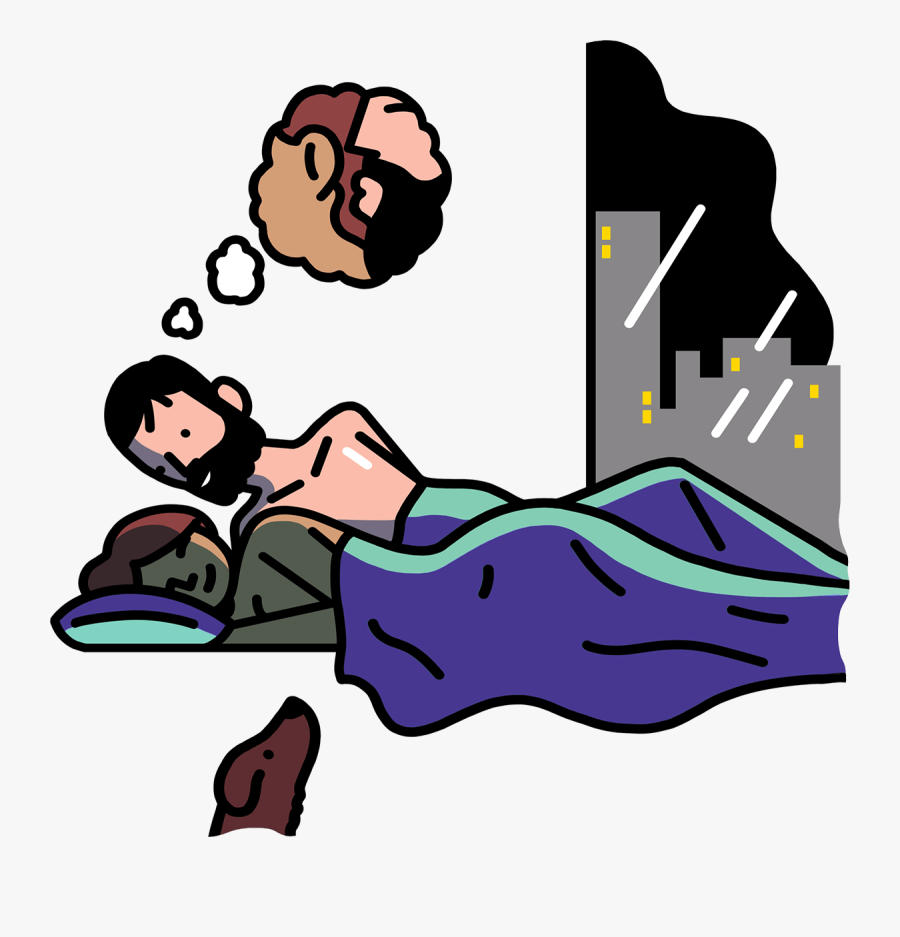 Married Couple Going To Sleep In The City - Going To Sleep Cartoon, Transparent Clipart