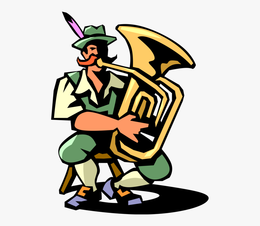 Vector Illustration Of Oom-pah Oompah Or Umpapa Tuba - Illustration, Transparent Clipart