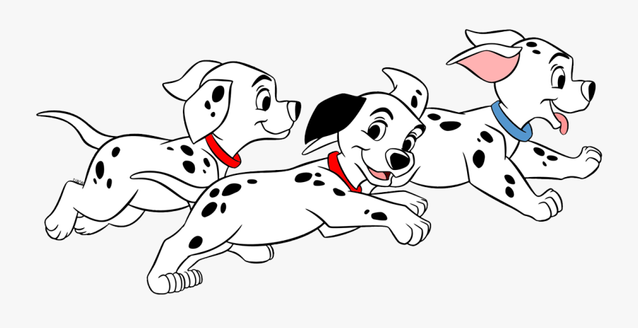 Cartoon Dalmatian Dog Running, Transparent Clipart