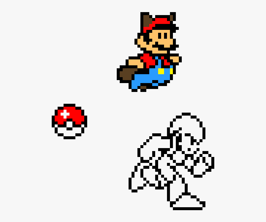 Mario Pixel - Tanooki Mario Pixel Art, Transparent Clipart