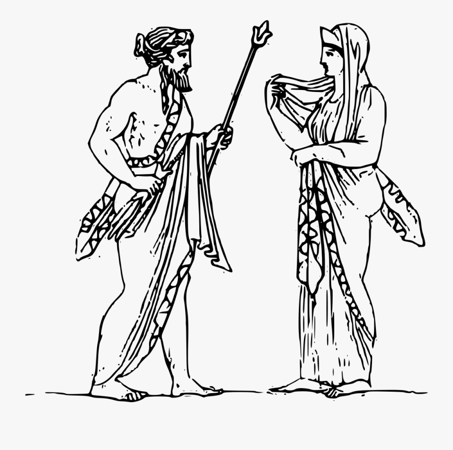 Zeus Clipart - Zeus And Hera Drawing, Transparent Clipart