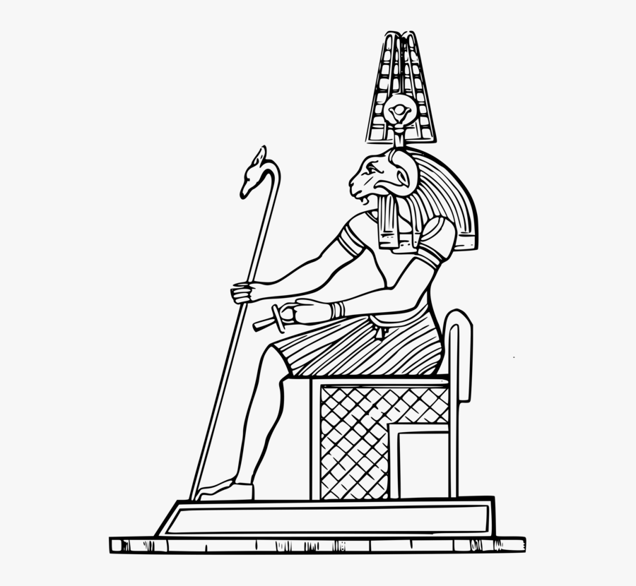 Clip Art Ancient Deities Religion Amun - Egyptian Drawing Png, Transparent Clipart