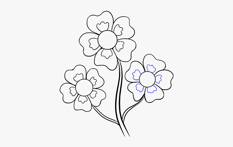 Easy Drawing Flower Color, Transparent Clipart