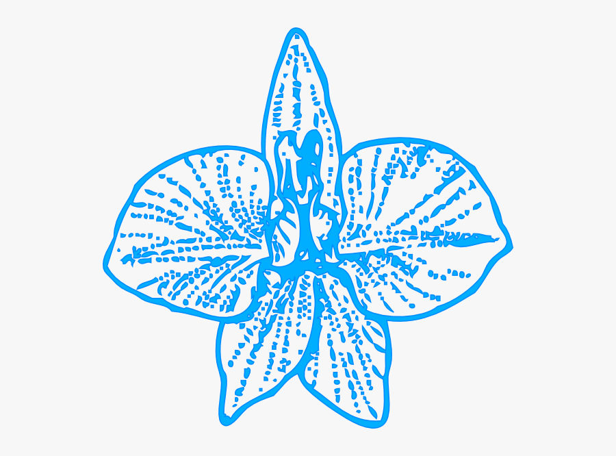 Blue Orchid Outline Svg Clip Arts - Larkspur Flower Tattoo, Transparent Clipart