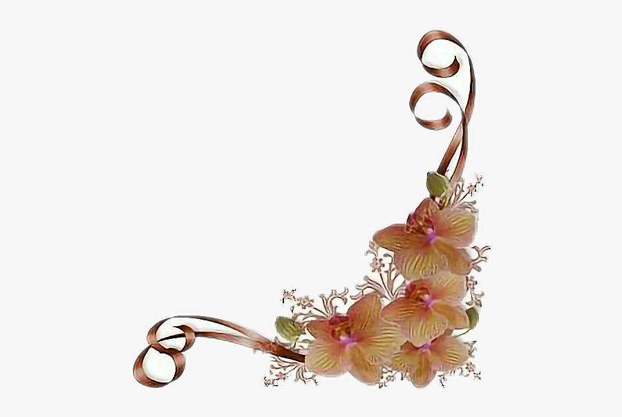 #flower #orchids #clipart #flora - Wedding Page Borders, Transparent Clipart