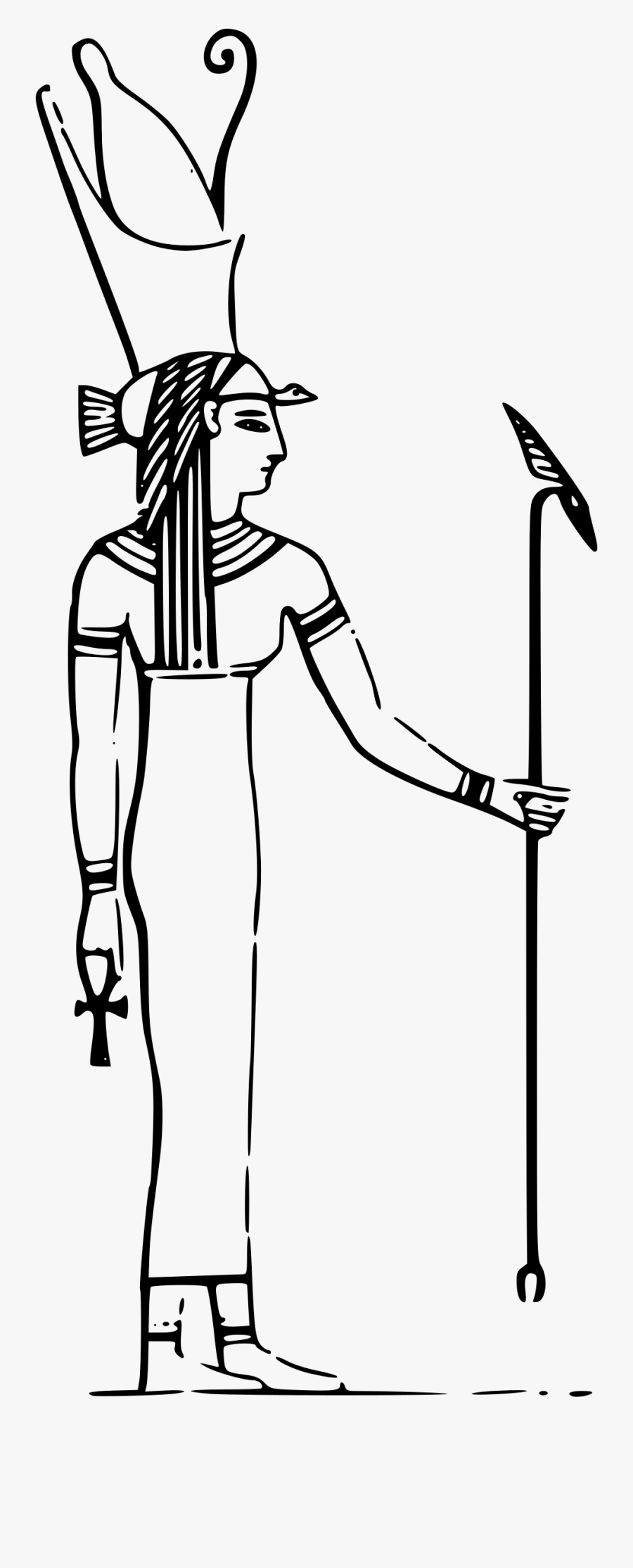 Godess Isis Big Image - Egyptian Gods Isis Black And White, Transparent Clipart