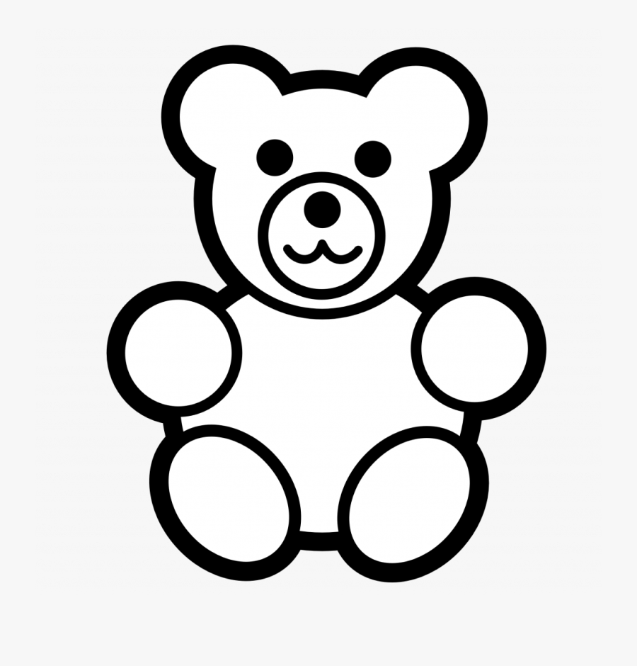 Outline Of A Teddy Bear - Teddy Clip Art Black And White, Transparent Clipart