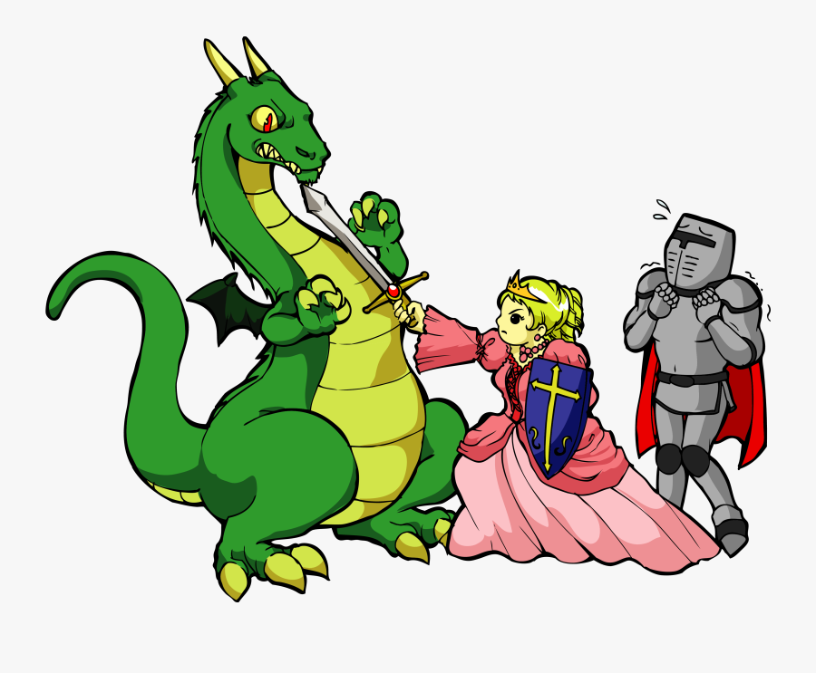 Princess Slaying A Dragon, Transparent Clipart
