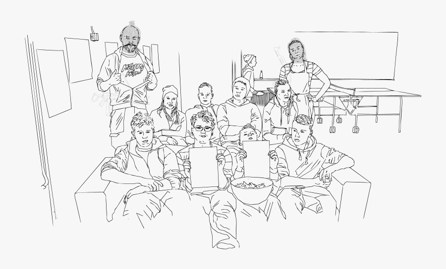Youth And Youth Workers - Line Art, Transparent Clipart