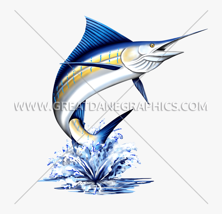 Production Ready Artwork For - Marlin Fish Jumping Out Of Water, Transparent Clipart