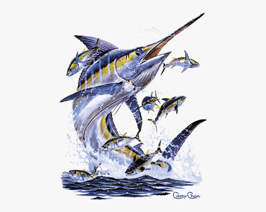 Blue Marlin & Tunas Jumping - Jumping Blue Marlin Fish, Transparent Clipart