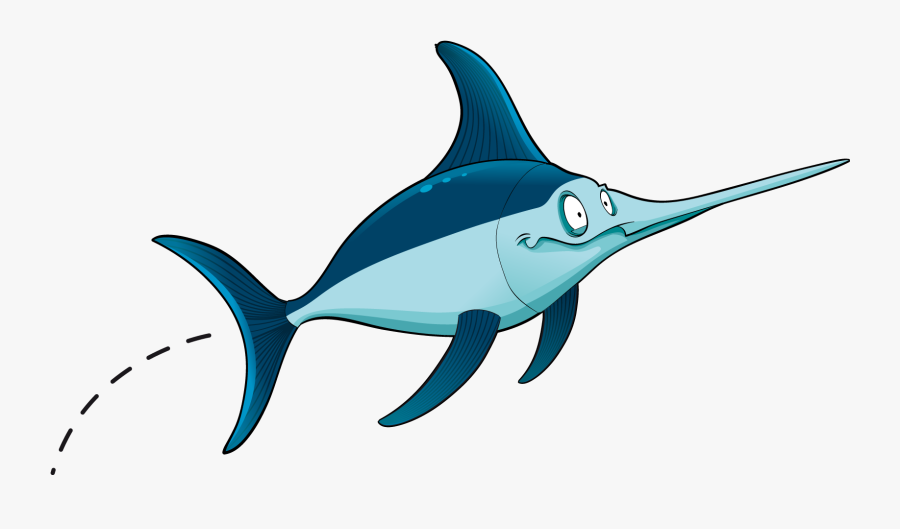Collection Of Free Swordfish Drawing Cute Download - Cartoon Deep Sea Creatures, Transparent Clipart