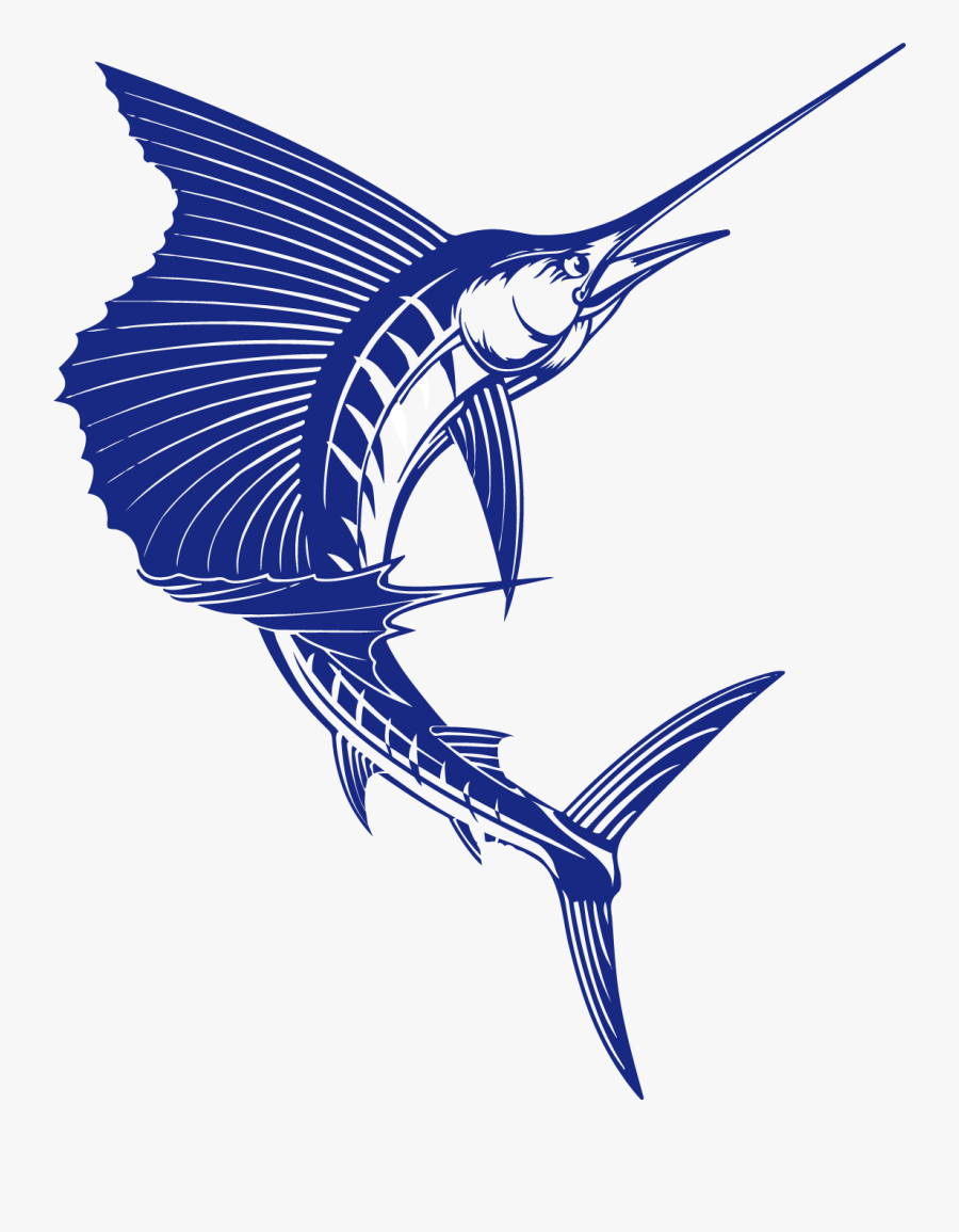 Transparent Swordfish Clipart - Blue Marlin Ikan Vector, Transparent Clipart