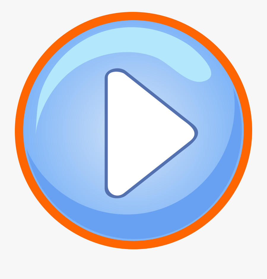 Blue Play Button With Focus - Play Button Png Games, Transparent Clipart