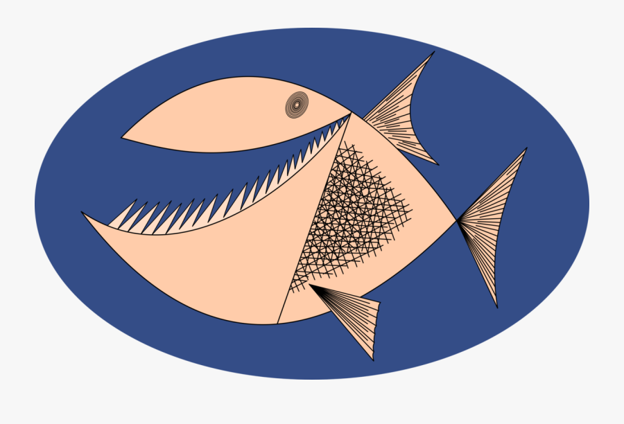 Fish,symbol,line - Bendera Piranha, Transparent Clipart