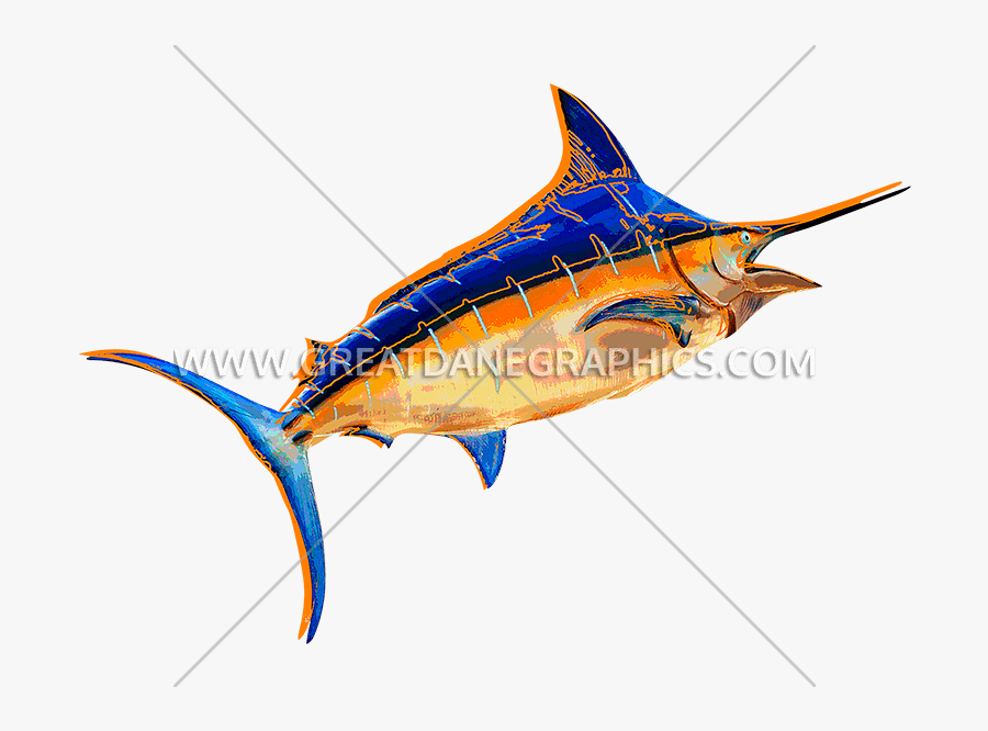 Funky Swordfish - Swordfish Drawing Colored, Transparent Clipart