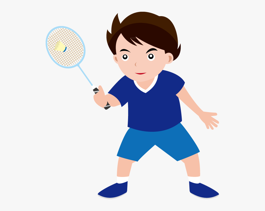 Transparent Clip Art Boy - Playing Badminton Clipart Boy, Transparent Clipart