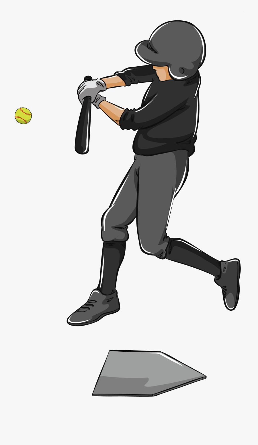 Moving Swinging Baseball Bat Clipart - Practice Softball Cartoon, Transparent Clipart
