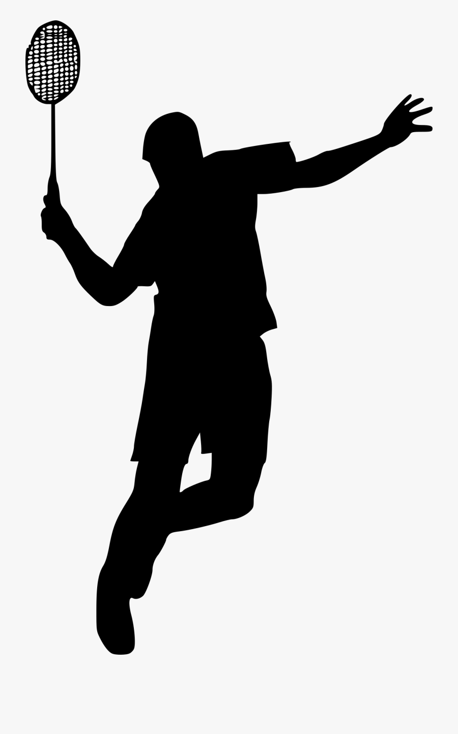 Badminton Player Silhouette Png, Transparent Clipart