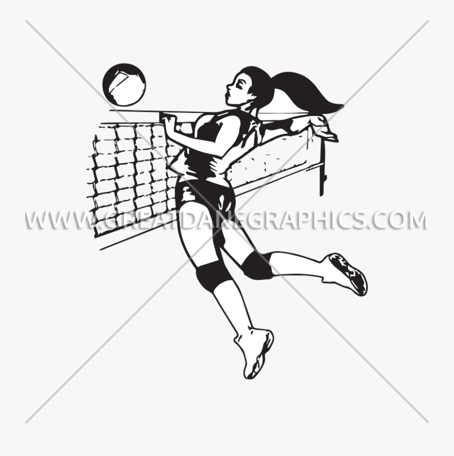 Badminton Player Png - Easy Volleyball Player Drawing, Transparent Clipart