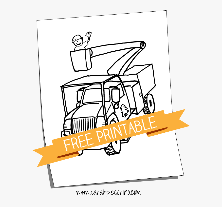 Clipart Of A Man In A Bucket Truck - Bucket Truck Coloring Pages, Transparent Clipart