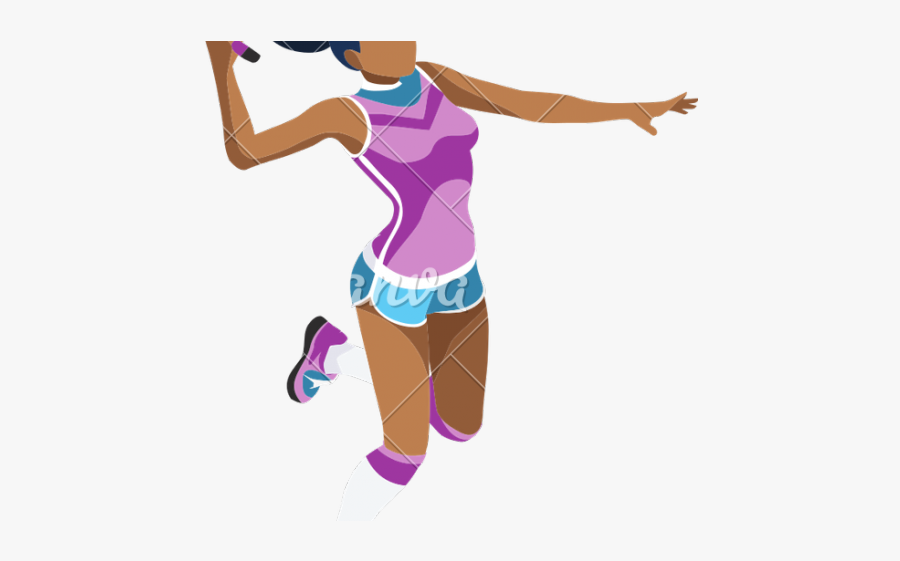 Girl Playing Badminton Clipart, Transparent Clipart