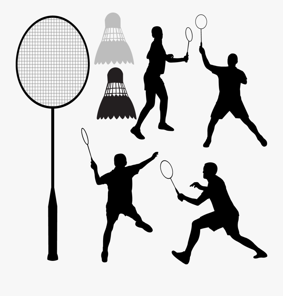 Badmintonracket Shuttlecock Clip Art - Badminton Player Vector Free, Transparent Clipart
