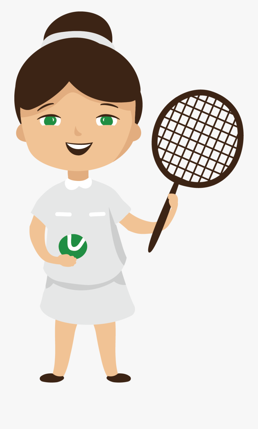 Girl With Tennis Racket Clipart, Transparent Clipart