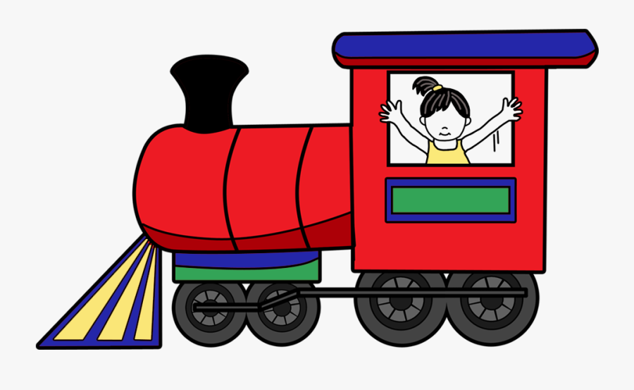 Clip Art Asian Girl On Train - Red And Black Train, Transparent Clipart