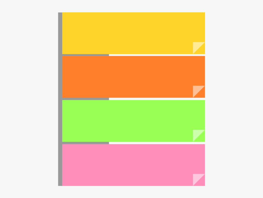 Post It Note,square,angle - Colorful Sticky Notes Png, Transparent Clipart