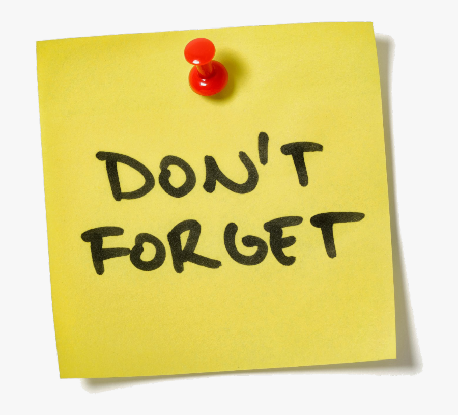 Don T Forget Clipart Post It Note - Don T Forget Png, Transparent Clipart