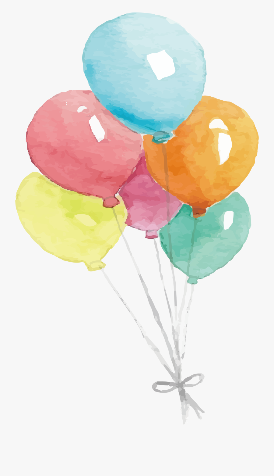 Balloon Watercolor Transprent Png Free Download Party - Watercolor Balloons Transparent Background, Transparent Clipart