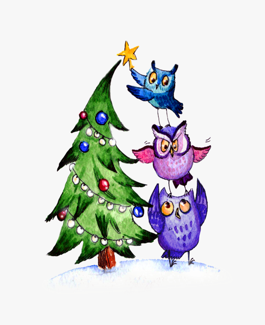 Owls Christmas Christmas Clipart, Christmas Canvas, - Clip Art Christmas Tree Owl, Transparent Clipart