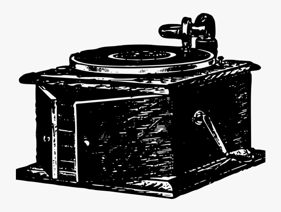 Technology,black And White,record Player - Fonografo Png Vector, Transparent Clipart