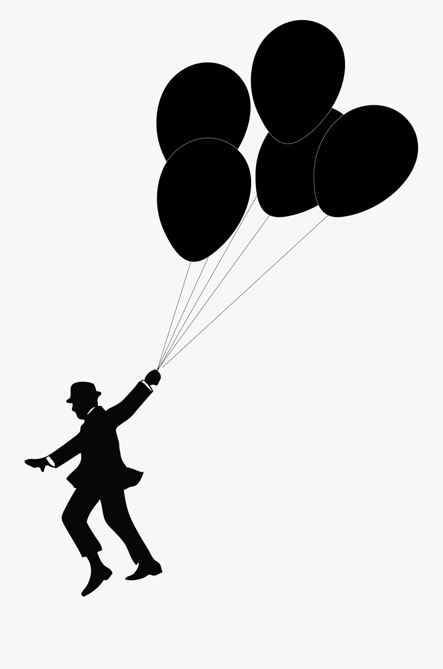 At Getdrawings Com Free - Man Holding Balloons Silhouette, Transparent Clipart