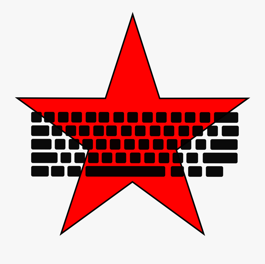 Computer Screen Clipart, Vector Clip Art Online, Royalty - Red Star Keyboard, Transparent Clipart