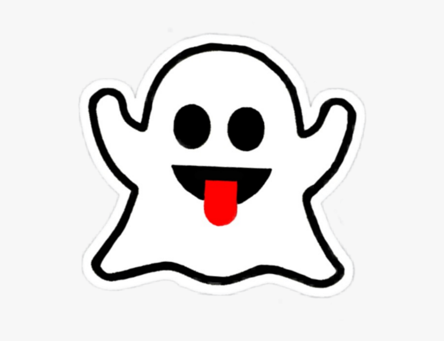 Boo Ghost Cute White Kawaii Black Emot Snapchat Aesthet - Brandy Melville Ghost Sticker, Transparent Clipart