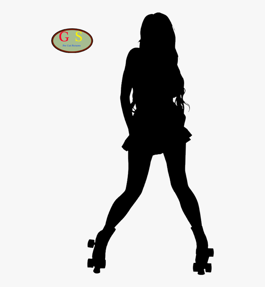 Artistic Roller Skating In-line Skates Roller Skates - Roller Derby Girl Silhouette, Transparent Clipart