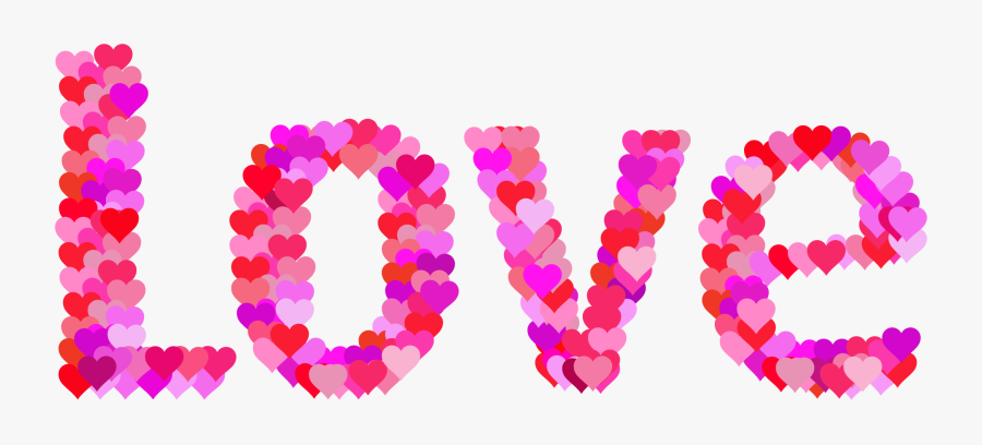 Love Heart Typography - F Name Photo Download, Transparent Clipart
