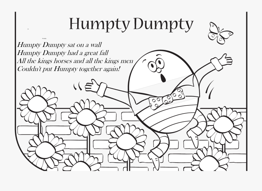 Printable Humpty Dumpty Coloring Page, Transparent Clipart