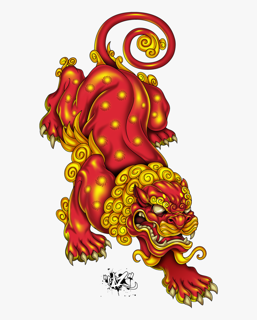 Clip Art Tattoo Google Search Art - Chinese Guardian Lions Art, Transparent Clipart